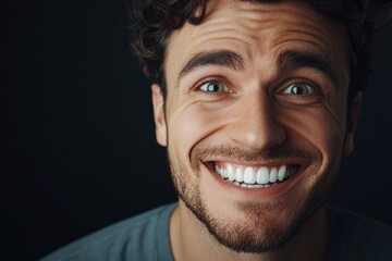 Naklejka premium close up portrait of young smiling handsome guy