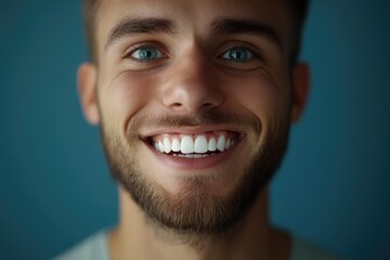 Naklejka premium close up portrait of young smiling handsome guy