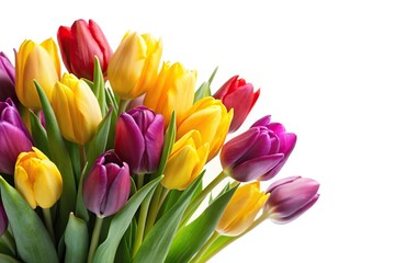 Obraz premium bouquet of tulips on white background