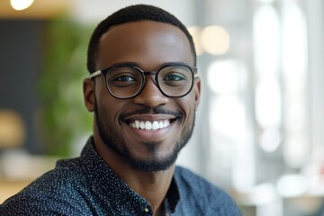 close up portrait of young smiling handsome guy