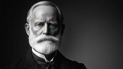 Obraz premium Rich Distinguished Man in a Black and White Portrait Highlighting Elegance and Sophistication