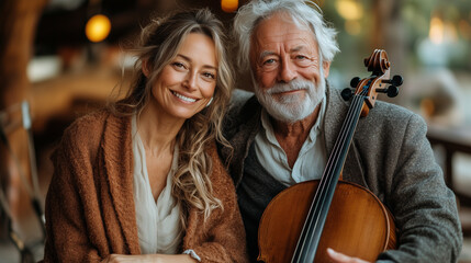 Senior Couple Enjoying Classical Music Concert Outdoors