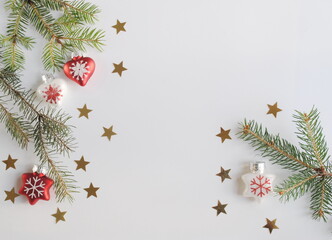 christmas background with fir branches