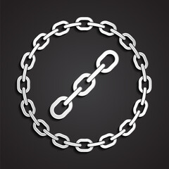Fototapeta premium 3d silver chain circle logo