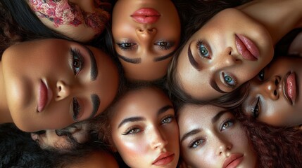 Portrait of a diversity models from above