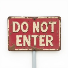 Worn Warning Sign - Do Not Enter
