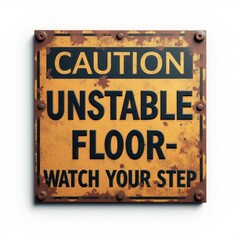Caution - Unstable Floor, Rusty Rectangle