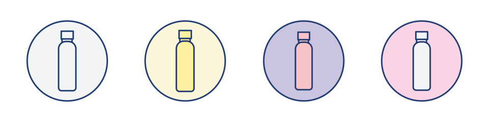 Bottle water icon Thin line flat illustration