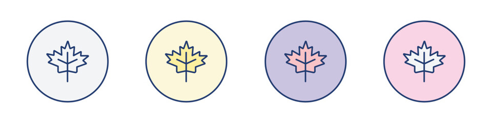 Maple leaf icon Thin line flat illustration
