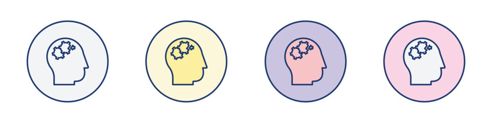 Mental disorder icon Thin line flat illustration