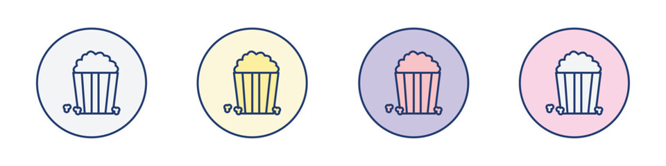 Popcorn icon Thin line flat illustration