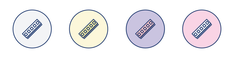 Ram memory icon Thin line flat illustration