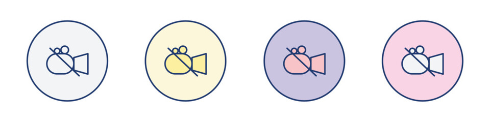 Obraz premium Video off icon Thin line flat illustration