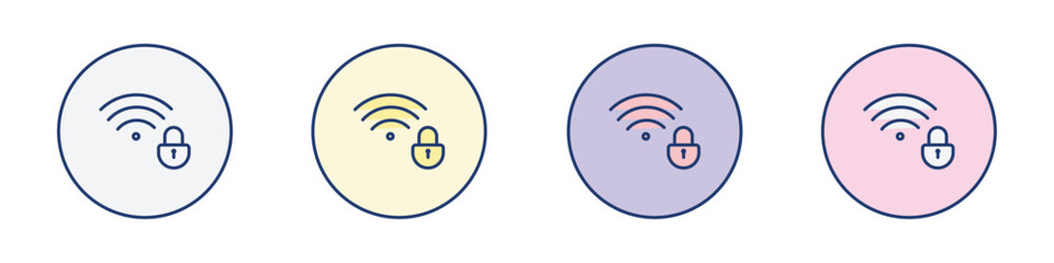 Wifi security icon Thin line flat illustration