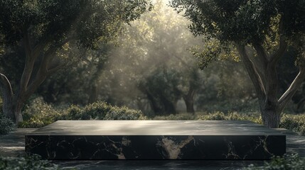 Obraz premium stone product stand on nature background