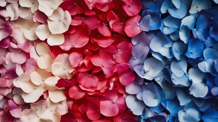 Obraz premium American Flag Made of Flower Petals, Symbolizing Patriotism and Nature Generative AI