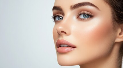 Fototapeta premium Beautiful Woman Portrait for Beauty and Fashion Use Generative AI