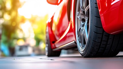 Red sports car close-up