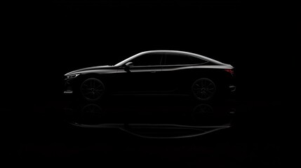 Fototapeta premium Sleek Black Car Silhouette