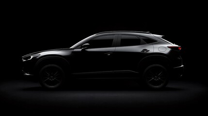 Naklejka premium Sleek Black Car Profile