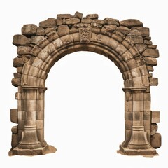 Obraz premium Ancient Stone Archway: A weathered, majestic stone archway stands as a testament to time, its intricate carvings and crumbling stonework hinting at forgotten histories and untold stories.