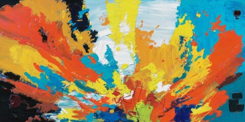 Obraz premium Explosive Symphony of Colors in Abstract Expressionism