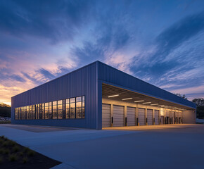 Obraz premium Moderne Architektur bei Sonnenuntergang in der Natur