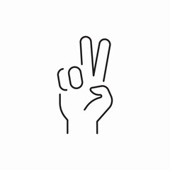 Obraz premium two fingers peace icon sign vector