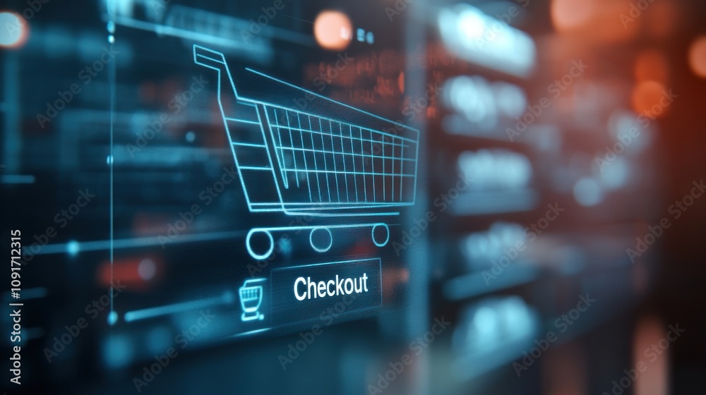 Poster digital shopping cart checkout screen display