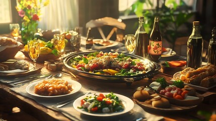 thai food in a restaurant