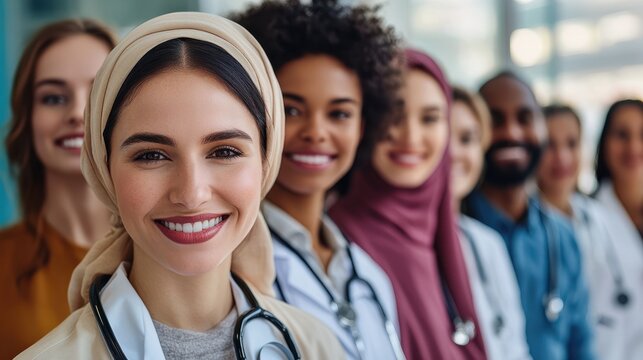 Diverse Group of People in Varied Colors, Illustrate the complexities of healthcare delivery in a multi-lingual and multi-cultural environment