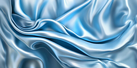 Obraz premium Flowing Draped Blue Satin