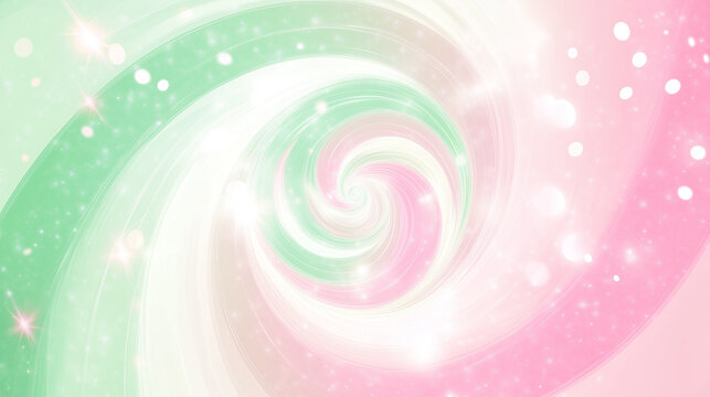 Magical green and pink glitter swirl background