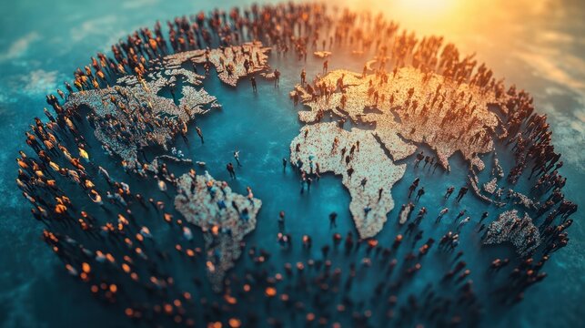 World Employee diversity as diverse cultures and multiculturalism society and international tolerance celebration of global people integration and community inclusion on world population Day