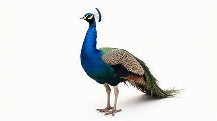 Colorful peacock displaying its vibrant feathers in a natural environment