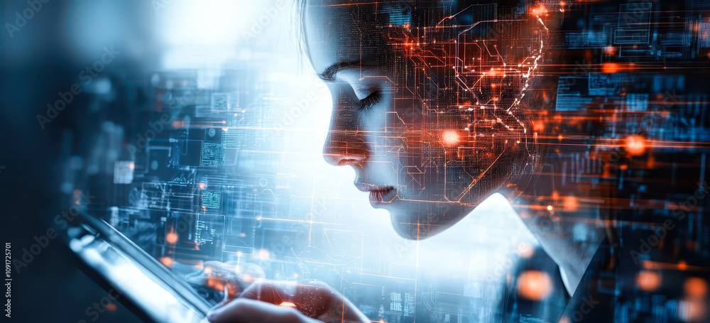 Poster artificial intelligence and digital technology in global network for data management