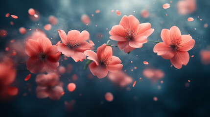 red petals on the background
