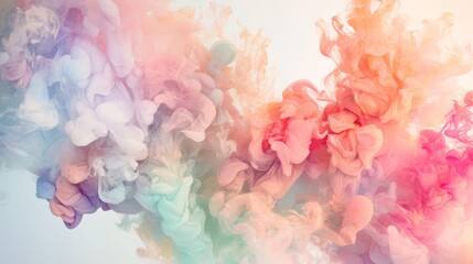 Fototapeta premium A colorful explosion of smoke, with pink, purple