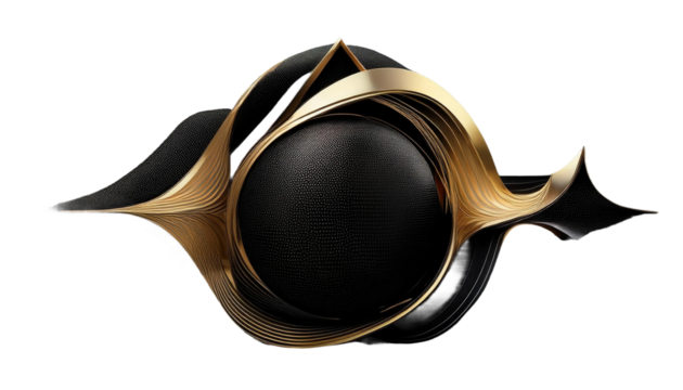 Abstract 3D Shape isolated on a transparent background, PNG file