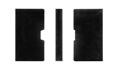 composition of Old VHS video cassette cover box png isolated with clear area for mockup on transparent background in retro Y2K style