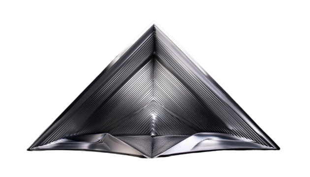 Pyramid silver 3d isolated on a transparent background, PNG file