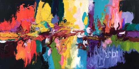 Obraz premium Explosive Symphony of Colors in Abstract Expressionism
