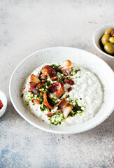 Cottage cheese with bacon