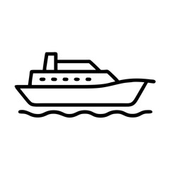 Cruise Ship Icon Outline