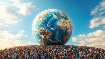 World Employee diversity as diverse cultures and multiculturalism society and international tolerance celebration of global people integration and community inclusion on world population Day