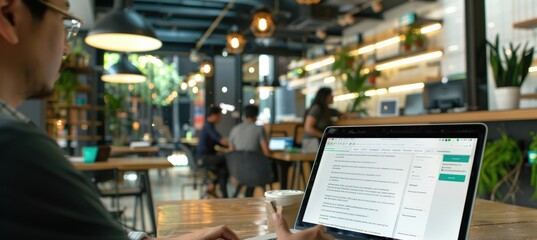 Modern Coworking Space with Professionals Collaborating and Networking