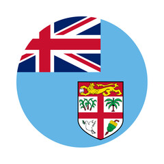 Fototapeta premium Round Fiji flag icon