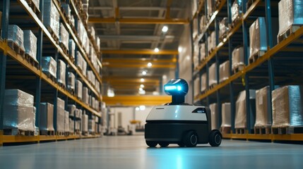 Fototapeta premium Autonomous Warehouse Robot: Streamlining Logistics