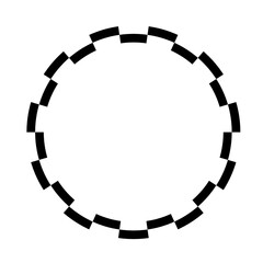 Round frame with geometric pattern for making stamps and patterns
