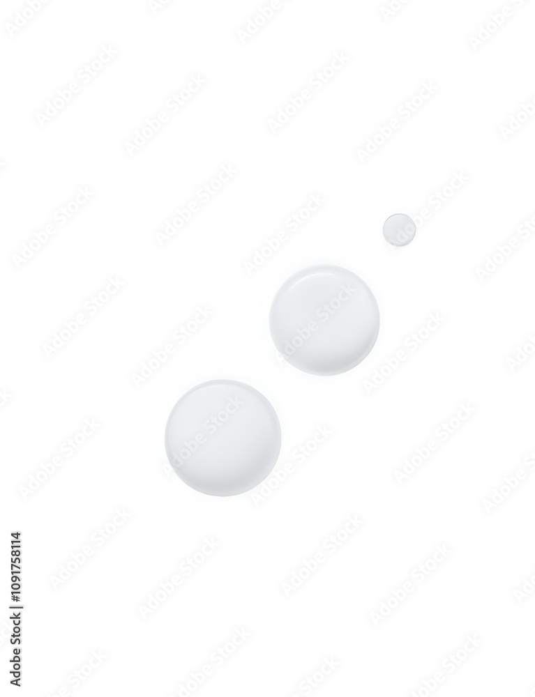 Aufkleber A series of delicate soap bubbles float serenely in isolation against a clean white background created by generative AI technology.